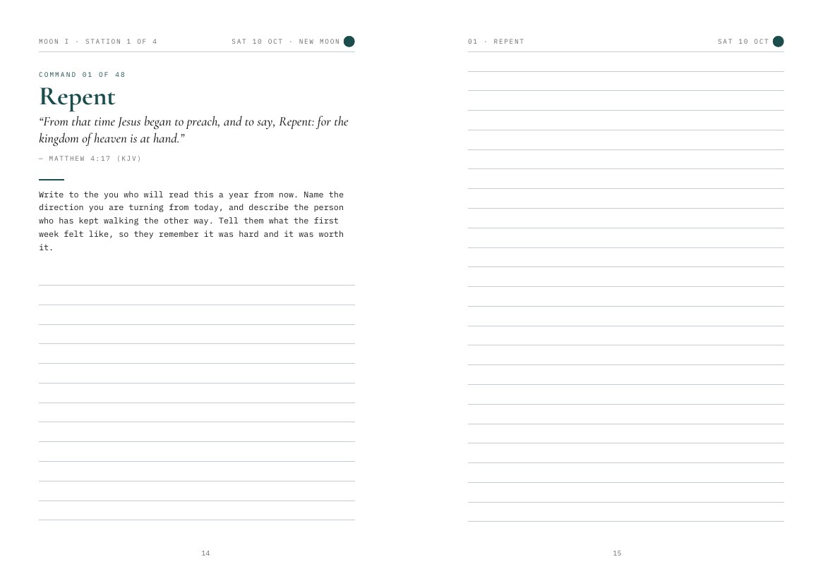 A station spread from Letters to Future Me